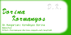 dorina kormanyos business card